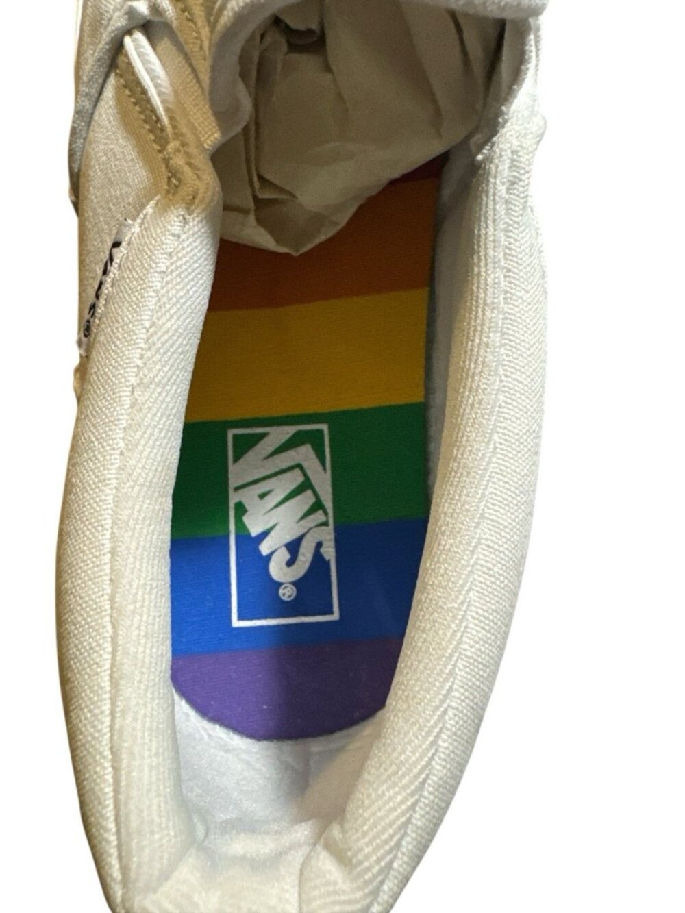 Vans Asher Pride Youth Girl Slip On Shoes White 4001173941 Size 6 new - Picture 7 of 8